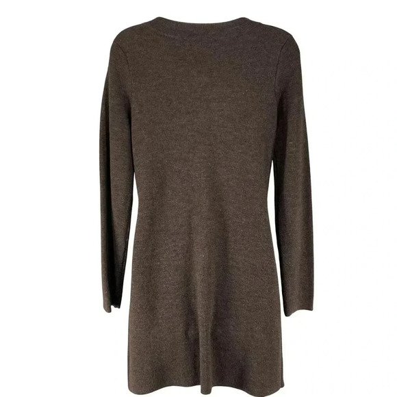 Ellen Tracy Women M Merino Wool Blend Cardigan Dress Toggle Buttons Pockets - Picture 2 of 16